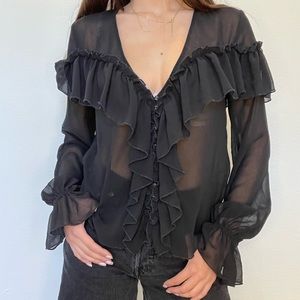 MAJORELLE - Black Blouse Button Down - Size: S